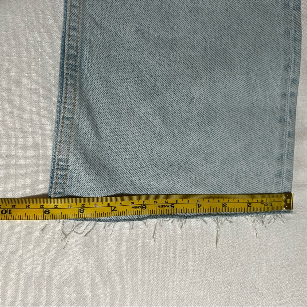 Zara High Rise Cropped Rip Flare Denim Jeans Light Blue - Picture 12 of 12